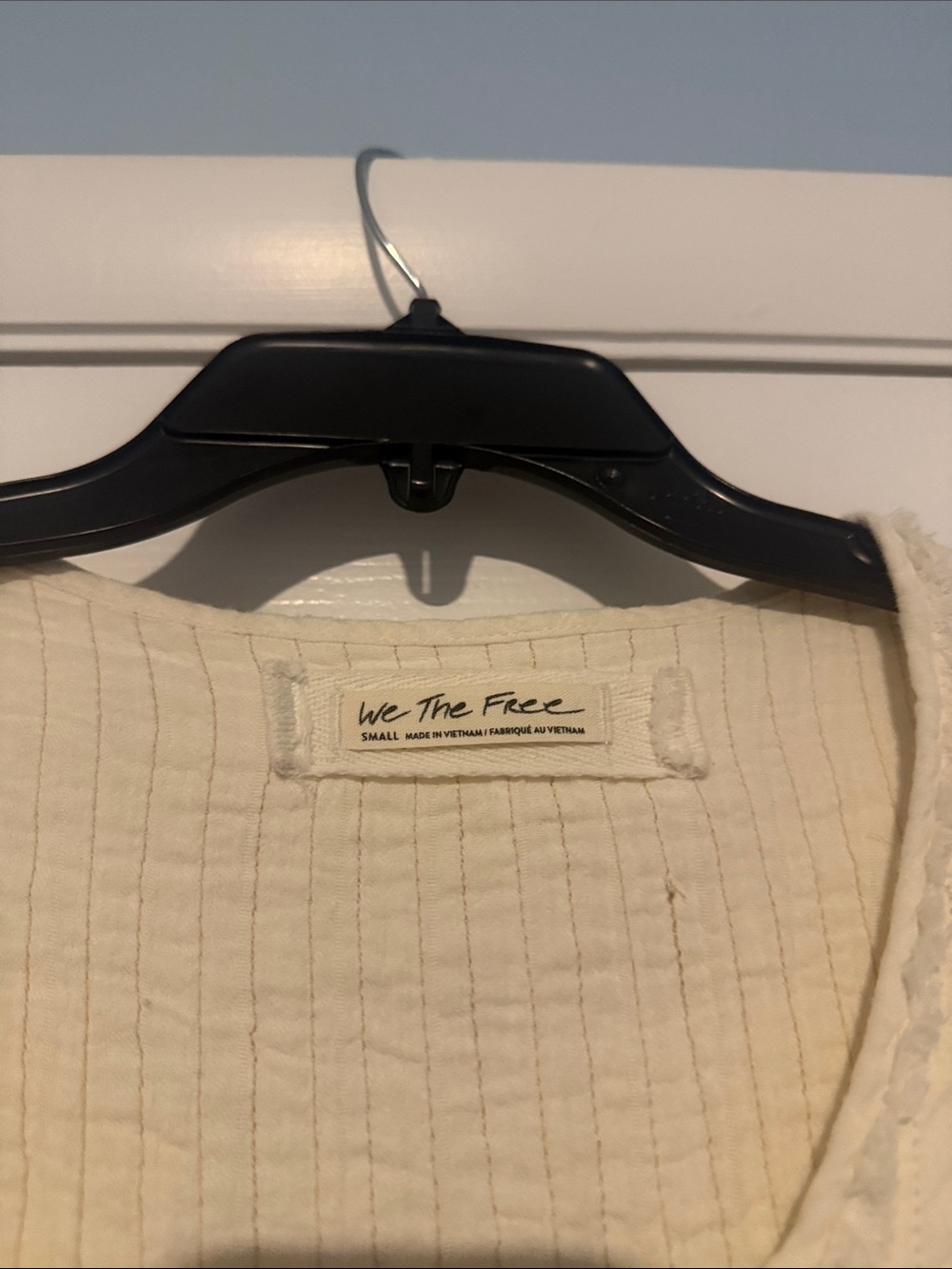 We The Free Light Cream Button-Front Long Sleeve Tunic Top - Picture 2 of 6